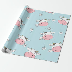 Papel De Presente As vacas bonitas têm um padrão perfeito. Vintage i