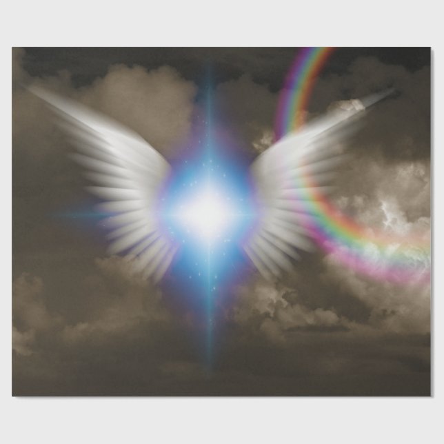 Papel De Presente Asas de anjos brancos (Aberto)