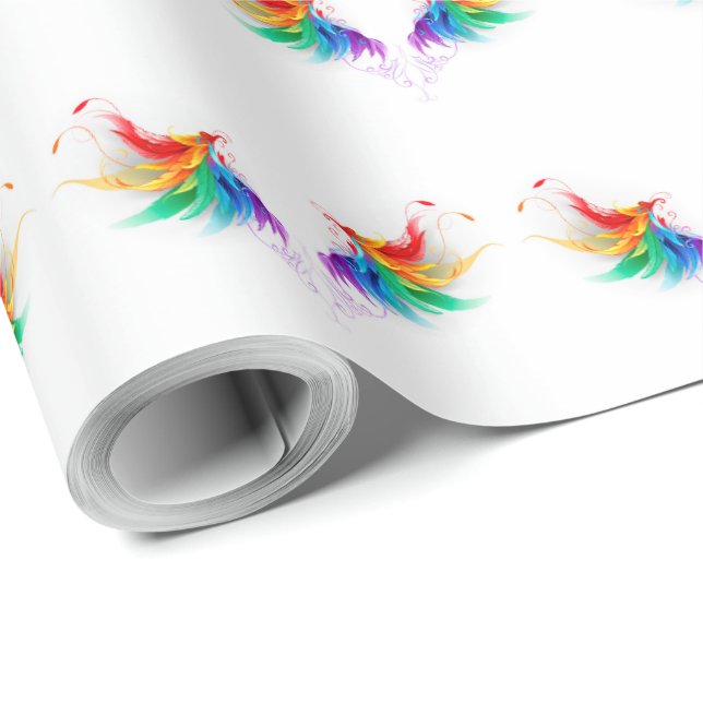 Papel De Presente Asas Fluffy Rainbow (Ponta do rolo)