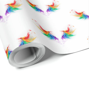 Papel De Presente Asas Fluffy Rainbow