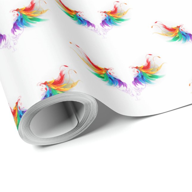 Papel De Presente Asas Fluffy Rainbow (Ponta do rolo)