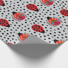 Papel De Presente ASD Diferente É Bonito Autismo Joaninha Aniversári