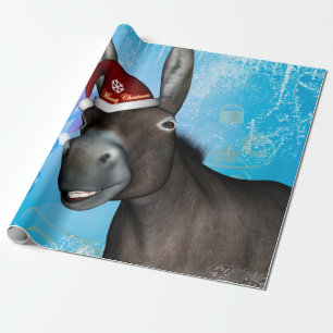 Papel De Presente Asno engraçado do Natal