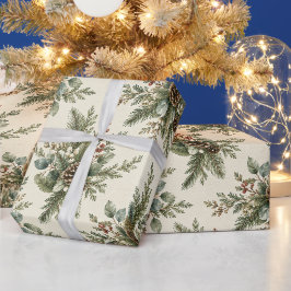 Papel De Presente Assinatura de Botânica de Inverno Pinheiro & Eucal