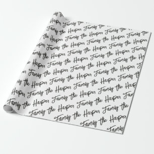 Papel De Presente Assinatura Personalizada da Família Script Moderno