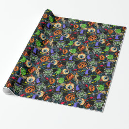 Papel De Presente Assustador Assustador Halloween Sinistro