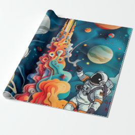 Papel De Presente Astronauta