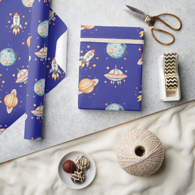 Papel De Presente Astronauta Astronauta - Aniversário Pensado No Esp (Artesanato)
