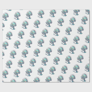 Papel De Presente Astronauta Bebê Dinossauro