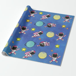 Papel De Presente Astronauta Cento Astronauta Exterior Planeta Estre
