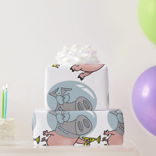 Papel De Presente Astronauta De Porcos Espaciais Com Um Phaser