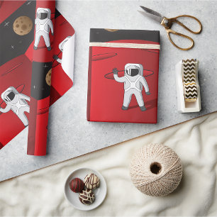 Papel De Presente Astronauta Em Marte