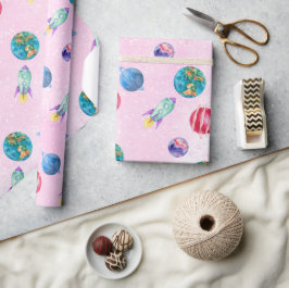 Papel De Presente Astronauta no Aniversário do Exterior