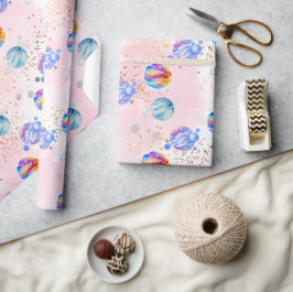 Papel De Presente Astronauta no Aniversário do Exterior