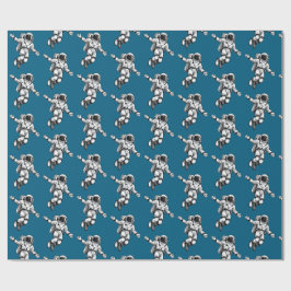 Papel De Presente Astronauta no espaço
