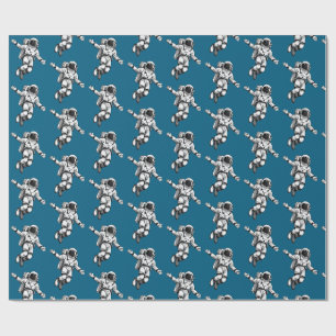 Papel De Presente Astronauta no espaço