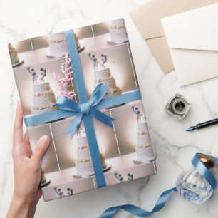 Papel De Presente Astronautas em Bolo de Casamento em Camadas