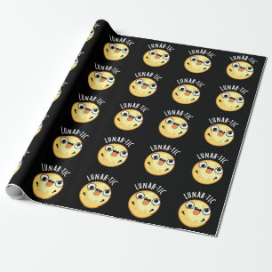 Papel De Presente Astronomia Engraçada Lunar Torna Pun Dark BG