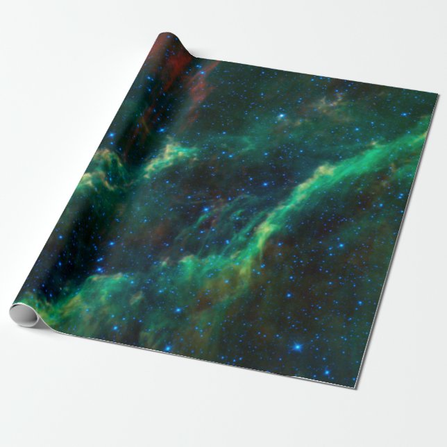 Papel De Presente Astronomia Estrela da Nebulosa Espacial Verde da C (Desenrolado)