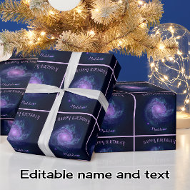 Papel De Presente Astronomia Nome personalizado e texto do Southern