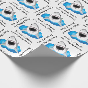 Papel De Presente Ataque a Tubarão Branco do excelente Engraçado