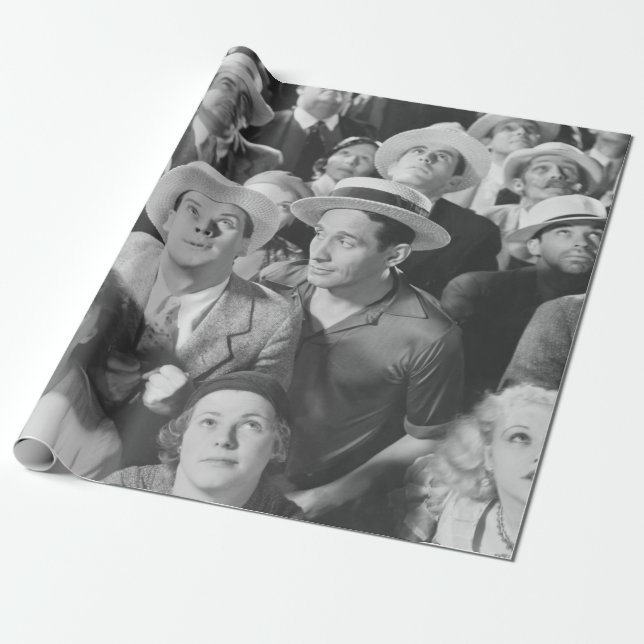 Papel De Presente ATENÇÃO INDIVIDIDAatento, multidão, vintage, retr (Desenrolado)