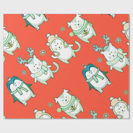 PAPEL DE PRESENTE ATERRISSAGEM DE NATAL ANIMAL CORTADO