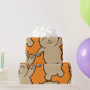 Papel De Presente Ativando um Urso Sorridente Adorável