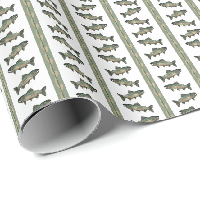 Papel De Presente Atlantic Salmon Stripe (Ponta do rolo)