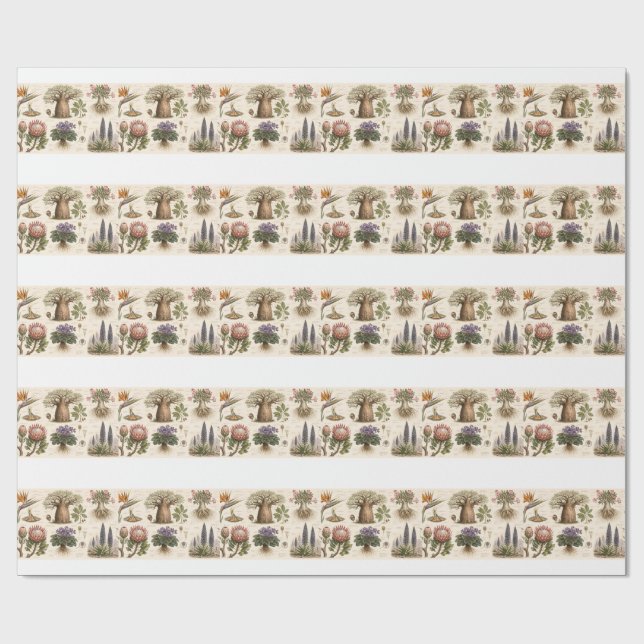 Papel De Presente "Atlas Botânico Africano  (Aberto)