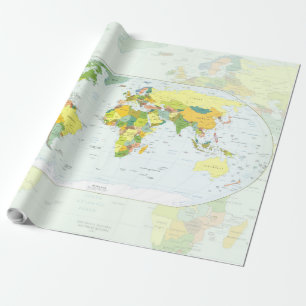 Papel De Presente Atlas do Mundo do Mapa