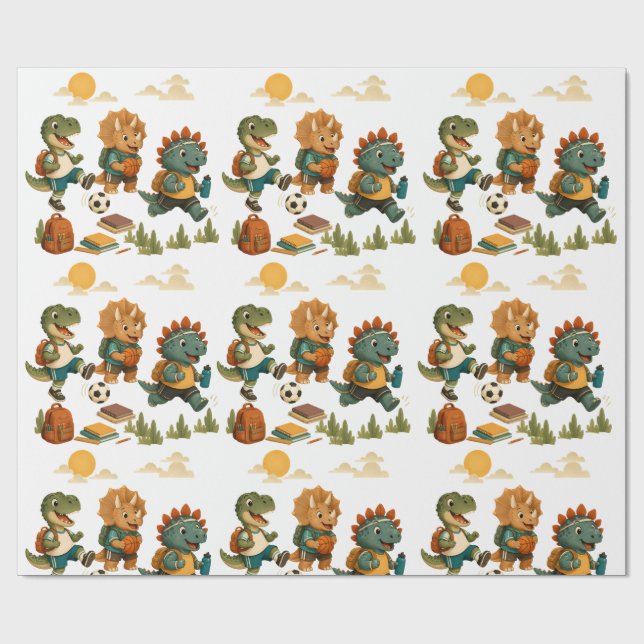 Papel De Presente Atleta Dino-Mite Personalizado (Aberto)