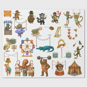 Papel De Presente Atos do Circo Dingaling Bros
