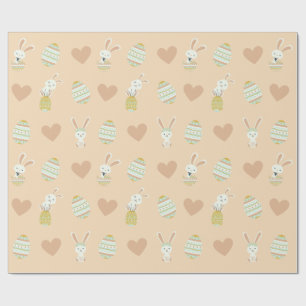 Papel De Presente Atraso na Páscoa de Pastel: Padrão de Coelhinhos e
