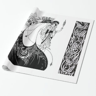 Papel De Presente Aubrey Beardsley A Saia do Pavão Art Nouveau