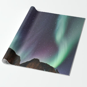 Papel De Presente Aurora Borealis Norte Luzes do Alasca Sky