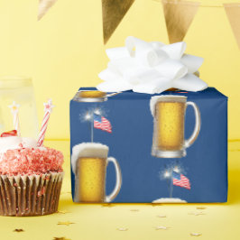 Papel De Presente Aurora Patriótica de Aniversário com Espargueiros