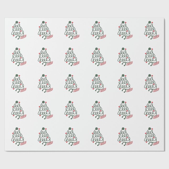Papel De Presente Auscultador Luzes Árvore de Natal Roupas de Enferm (Aberto)