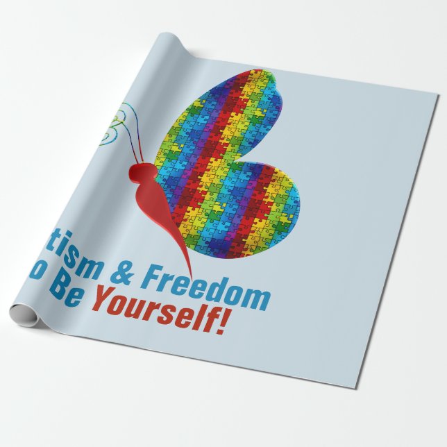 Papel De Presente Autismo Media: Matte Wrapping Paper (Desenrolado)