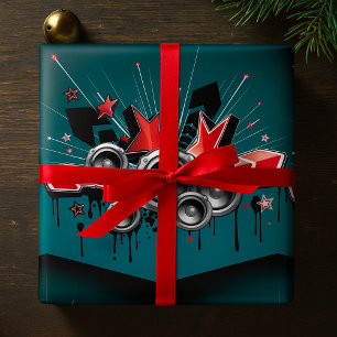 Papel De Presente Auto-falantes com gráficos de música Áudio