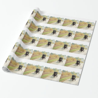 Papel De Presente Autumn Amish Horse and Buggy
