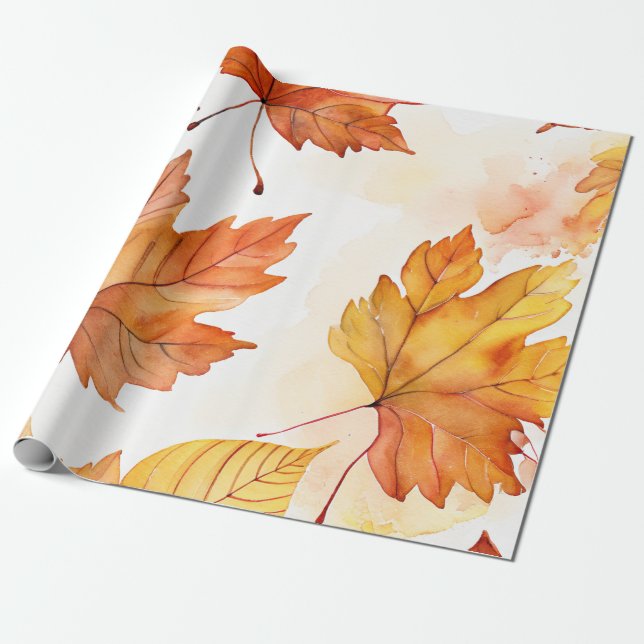 Papel De Presente Autumn Breeze: A queda das folhas padrão (Desenrolado)