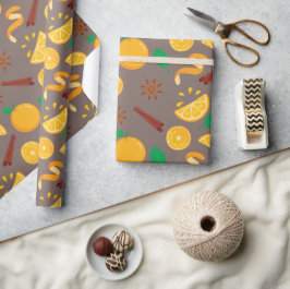Papel De Presente Autumn Orange e Cinnamon - Ação de Graças
