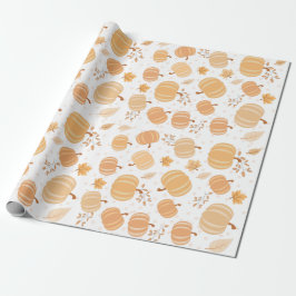 Papel De Presente Autumn Pumpkin e Folha de Folha