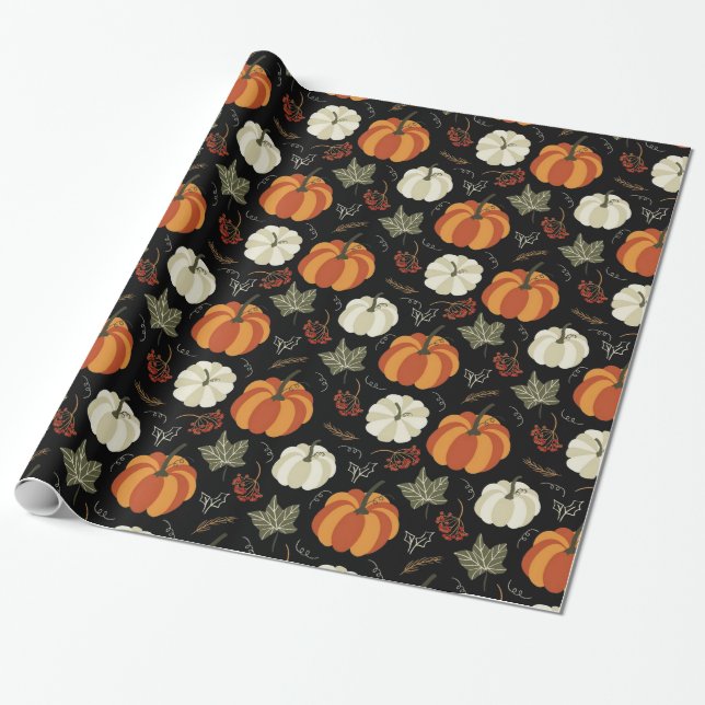 Papel De Presente Autumn Pumpkins (Desenrolado)