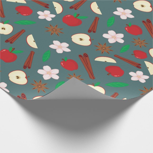 Papel De Presente Autumn Star Anise e Apples Ação de Graças (Ponta)