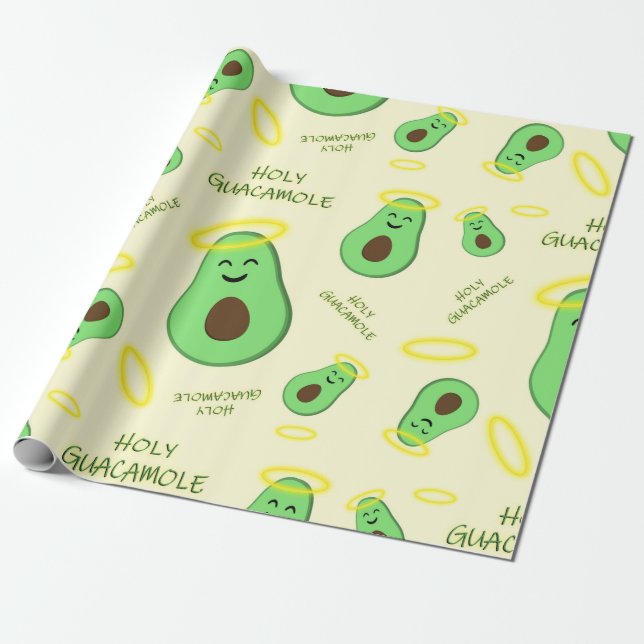 Papel De Presente Aveado fofo Guacamole (Desenrolado)