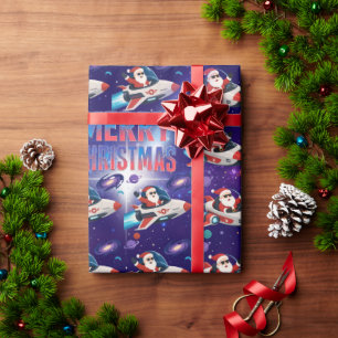 Papel De Presente Aventura Espacial de Natal