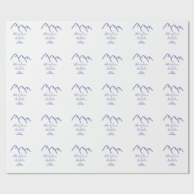 Papel De Presente Aventura espera coração de montanha azul adicionar (Aberto)