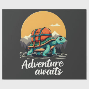 Papel De Presente Aventura Espera é Aventuras de Caminhada é Aventur